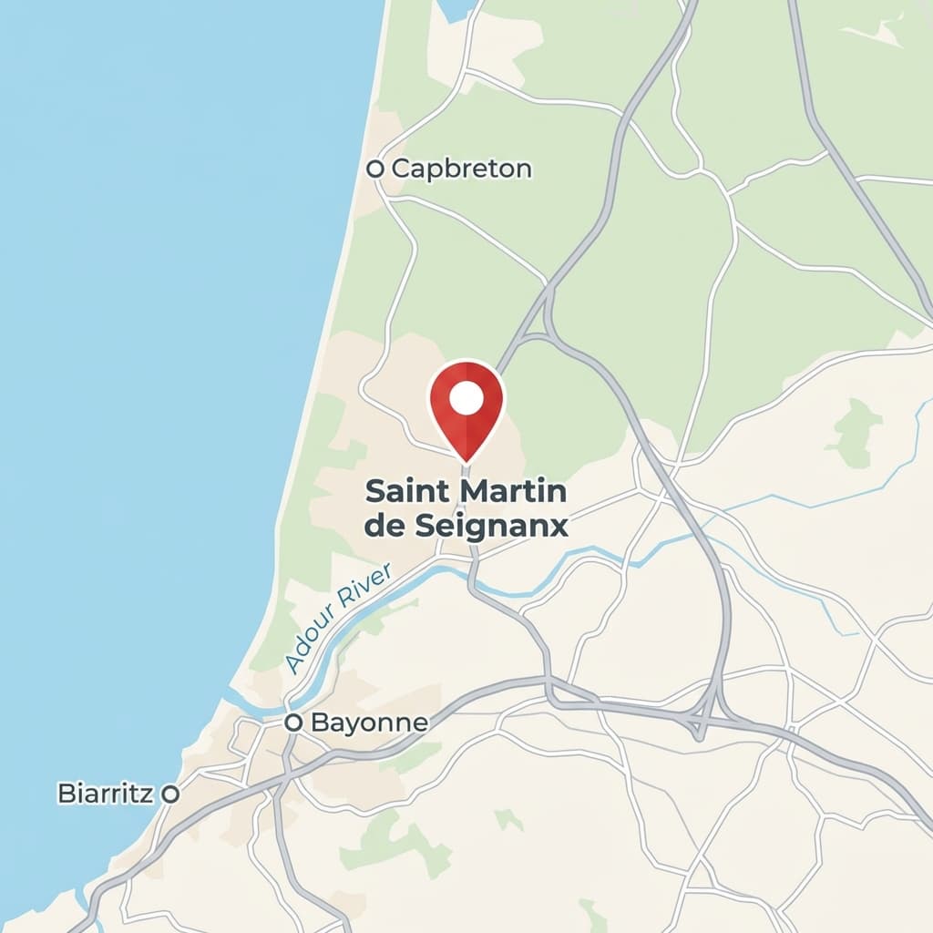Carte de la zone d'intervention autour de Saint Martin de Seignanx